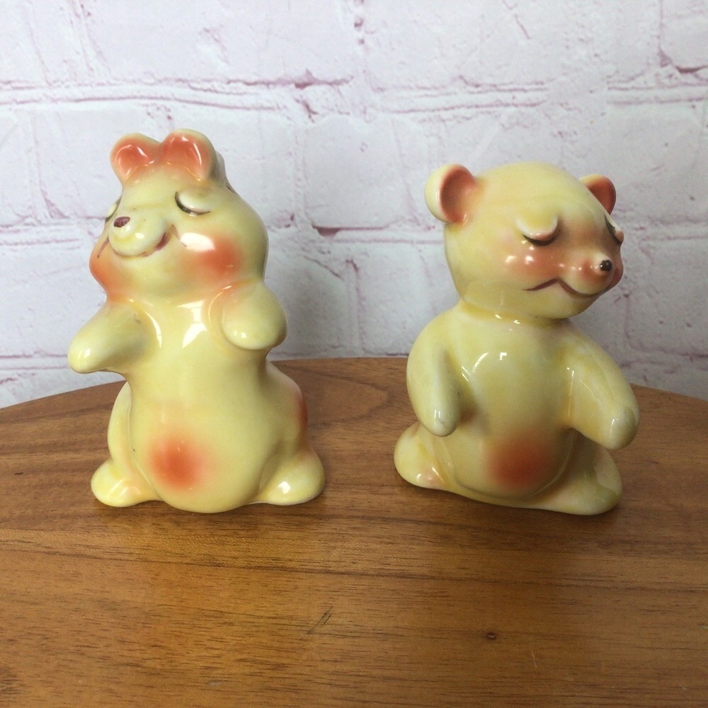 Vintage Animal Friends Ceramic Salt and Pepper Shakers